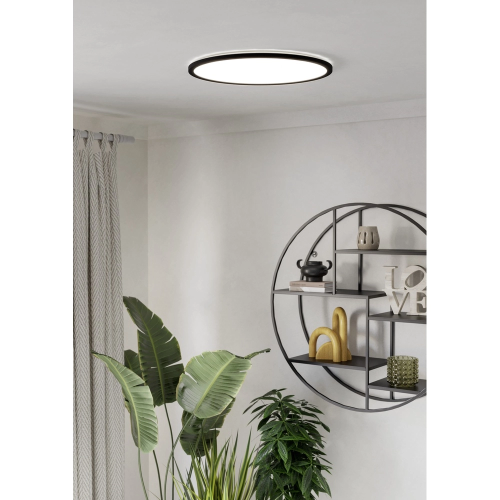 Bathroom lamp with remote Rovito-R round - black - Ø 50cm Eglo 9008606329991