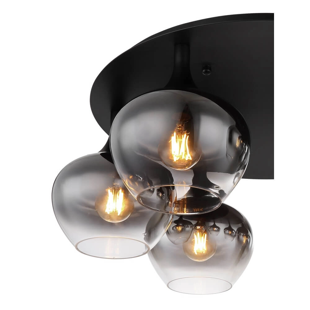 Black ceiling lamp Maxy 6-light Ø 65cm Globo 9007371435395
