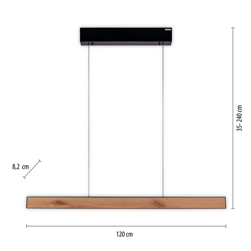 Design hanging lamp Pure E-Motion wood Paul Neuhaus 4012248372937