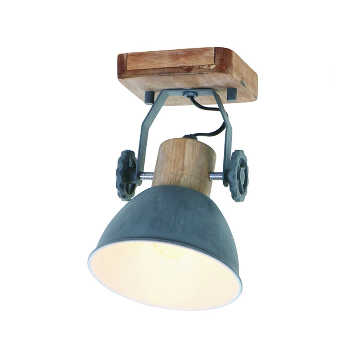 spotlight Gearwood vintage gray blue with wood brown