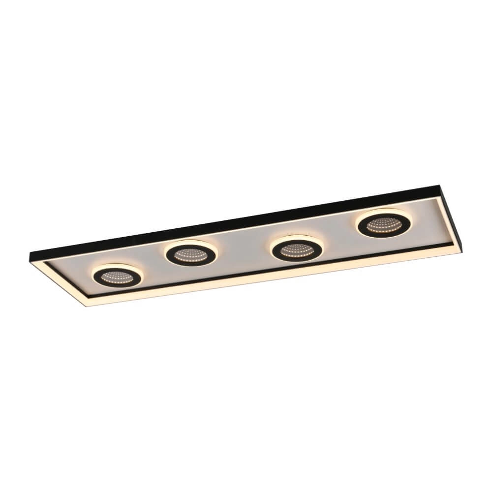 Rectangular ceiling lamp Dune black