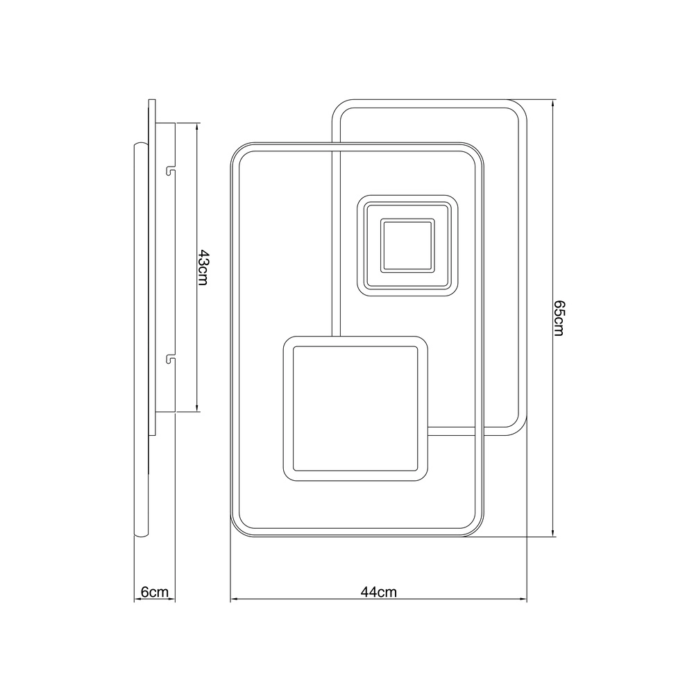Design ceiling lamp Roderick white rectangle 3000-6000K Globo 9007371411528
