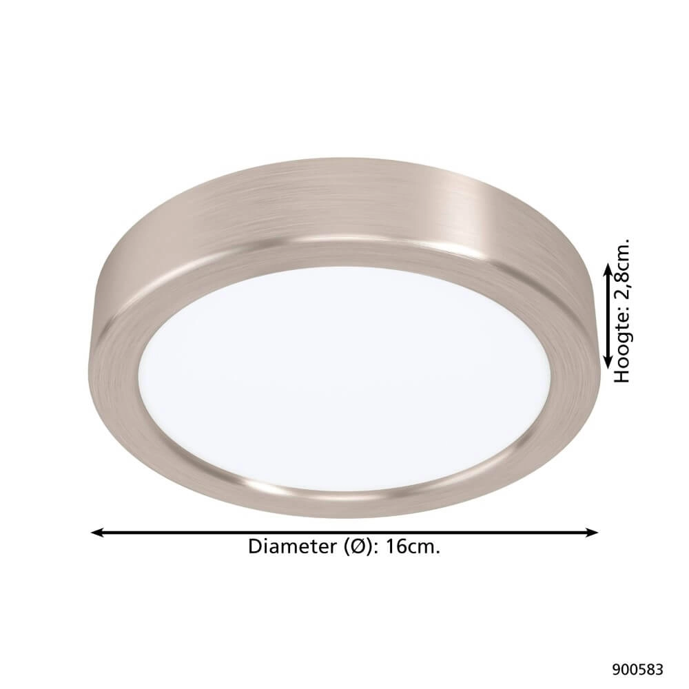 Stainless steel ceiling lamp Fueva 5 Ø 16cm Eglo 9008606244836