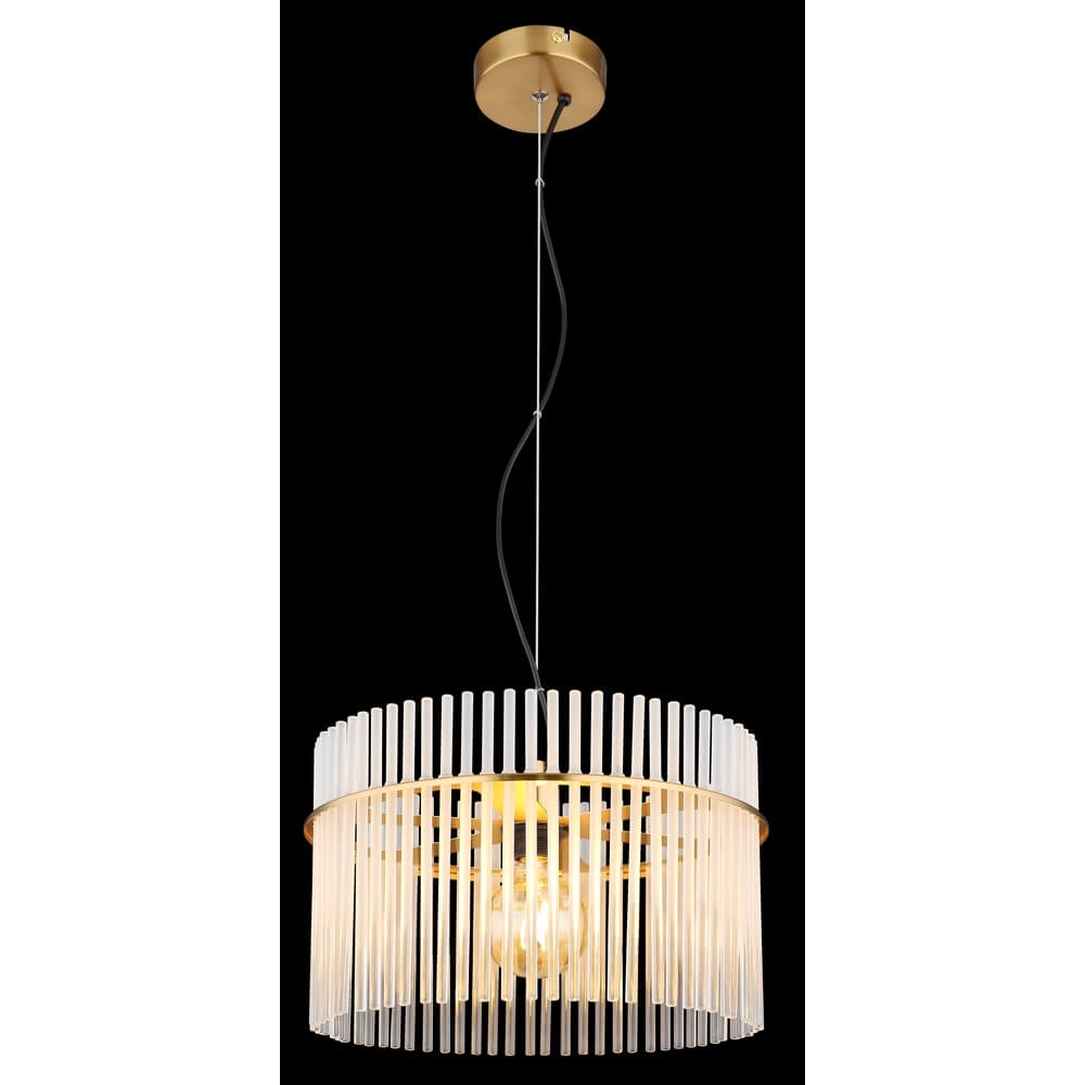 Golden pendant lamp Gorley with glass Ø 40cm Globo 9007371449804