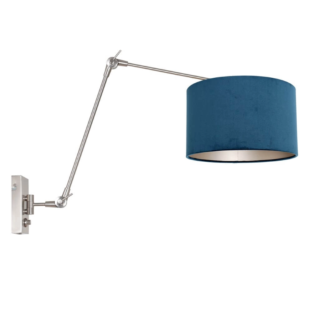 Wall reading lamp Prestige Chic with blue hood