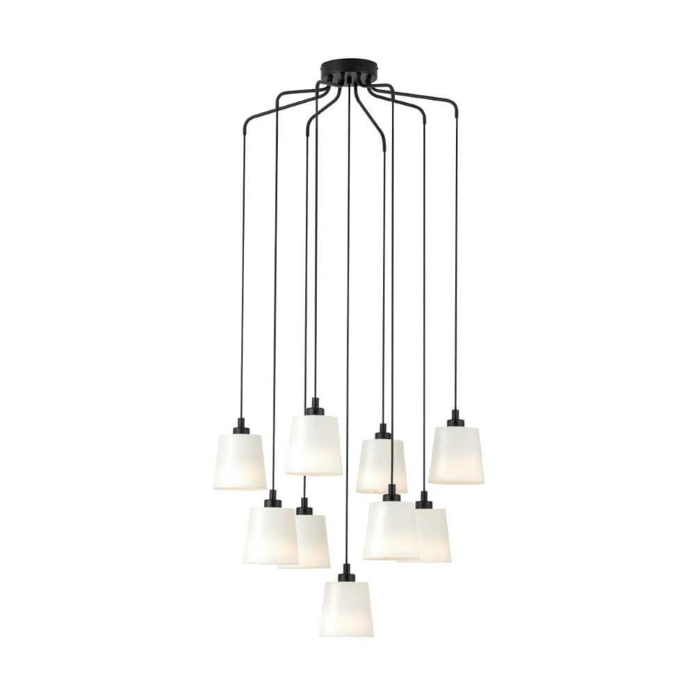 Black hanging lamp Bernabetta with white glass Stars of Light 9002759397388
