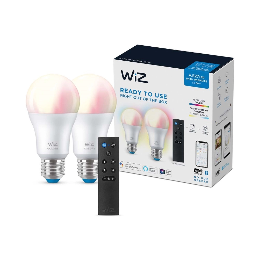 Set 2x 8,5W - E27 - Led with remote control WiZ 8719514550117