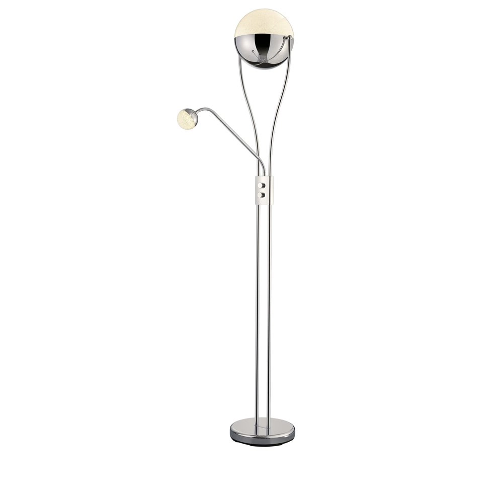 LED standing lamp Chris 2-light 180cm chrome
