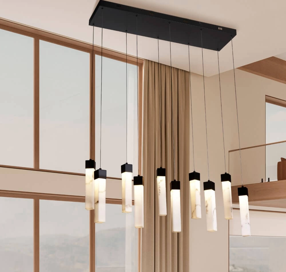 13-light pendant lamp Moonbeam black Searchlight 5053423273785