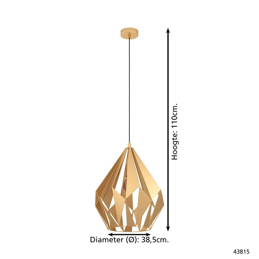Golden pendant lamp Carlton Ø 38.5cm Eglo 9002759438159