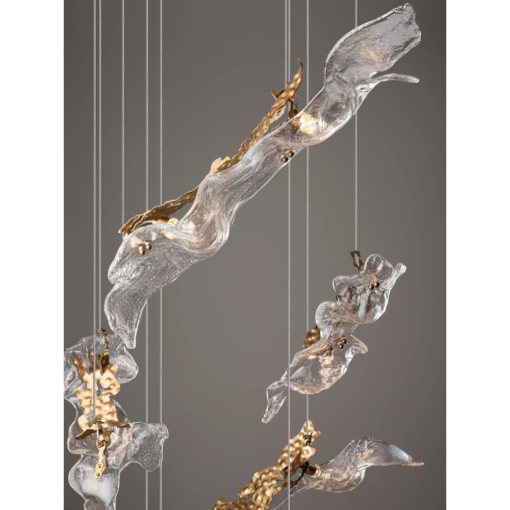 Golden pendant lamp Avesa with clear glass Ø 60cm Lyora 5212063500433