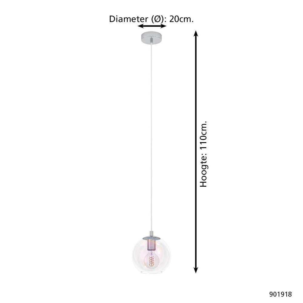 Pendant lamp Ariscani 2 chromium Eglo 9008606358083