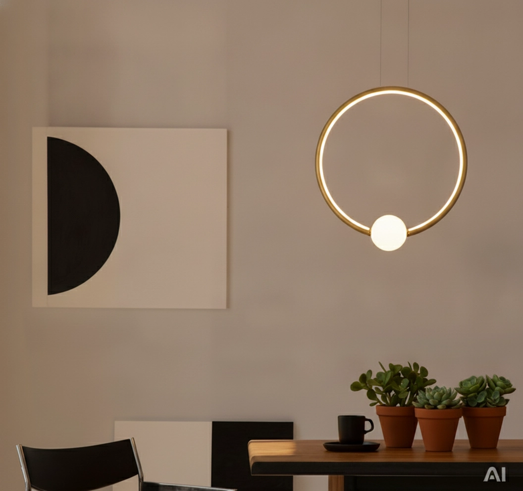 Pendant lamp Celia Gold with white round