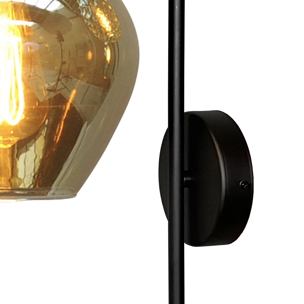 Black wall lamp Quinto with smoke glass Masterlight 8718121250991