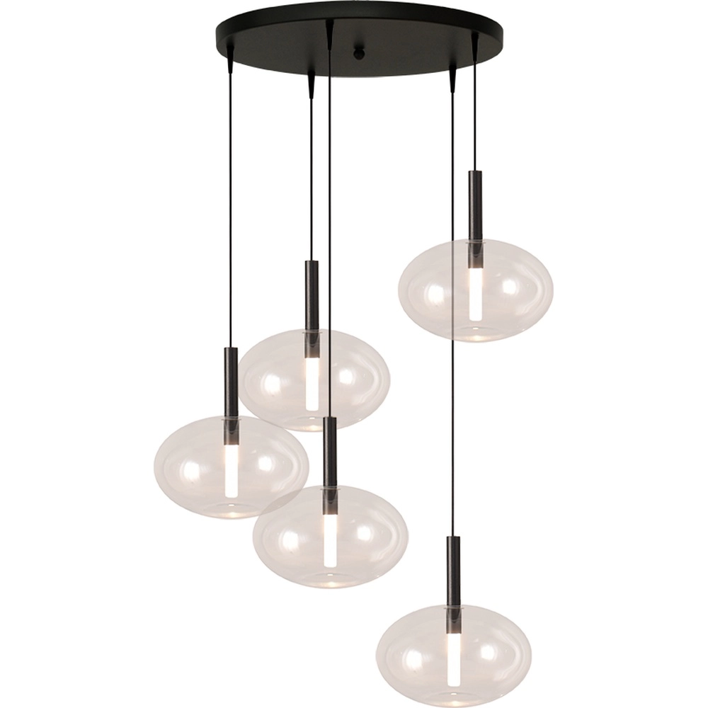 5L vide pendant lamp Lido Onion with Ø 24cm clear glass
