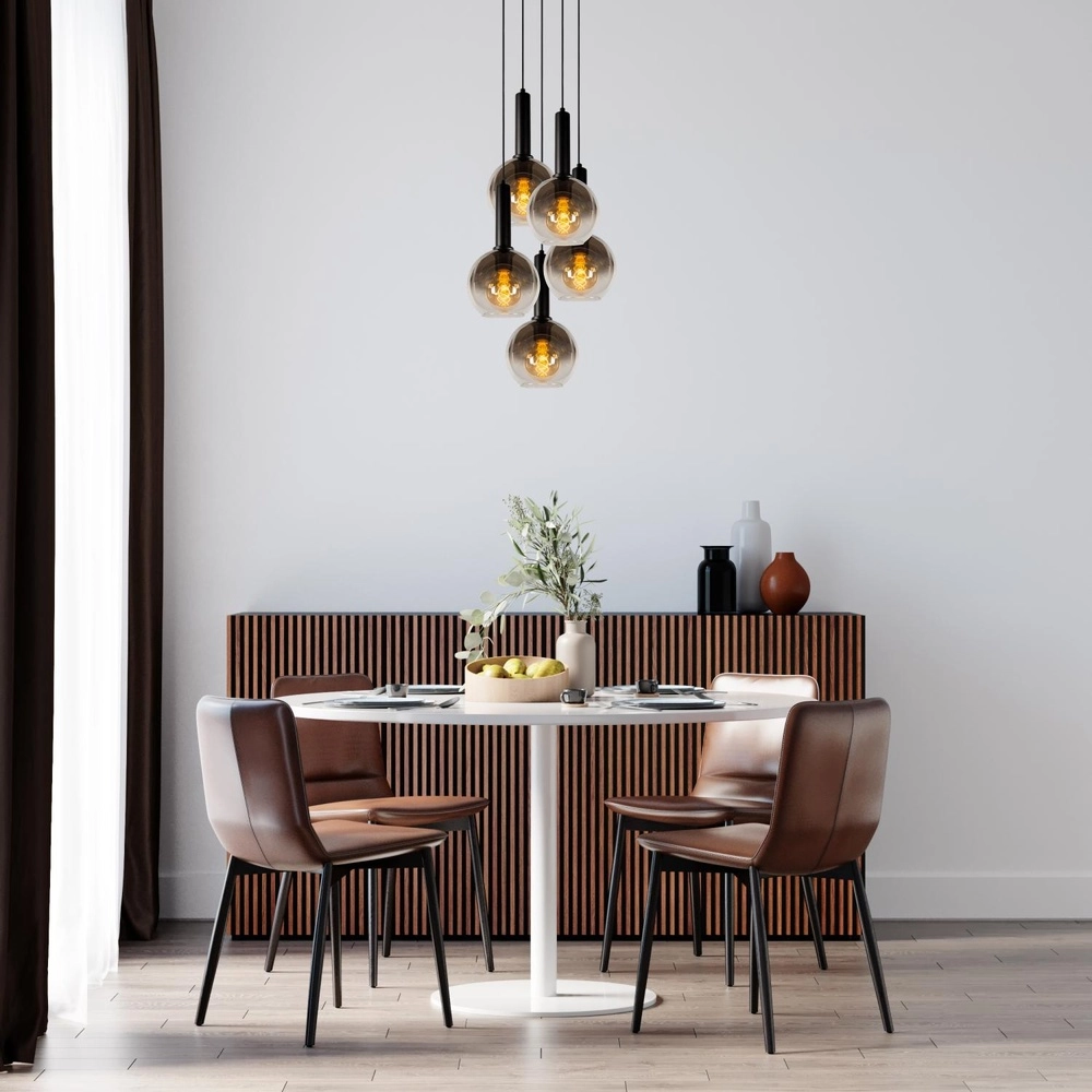 Pendant lamp Marius 5-light black Lucide 5411212452245