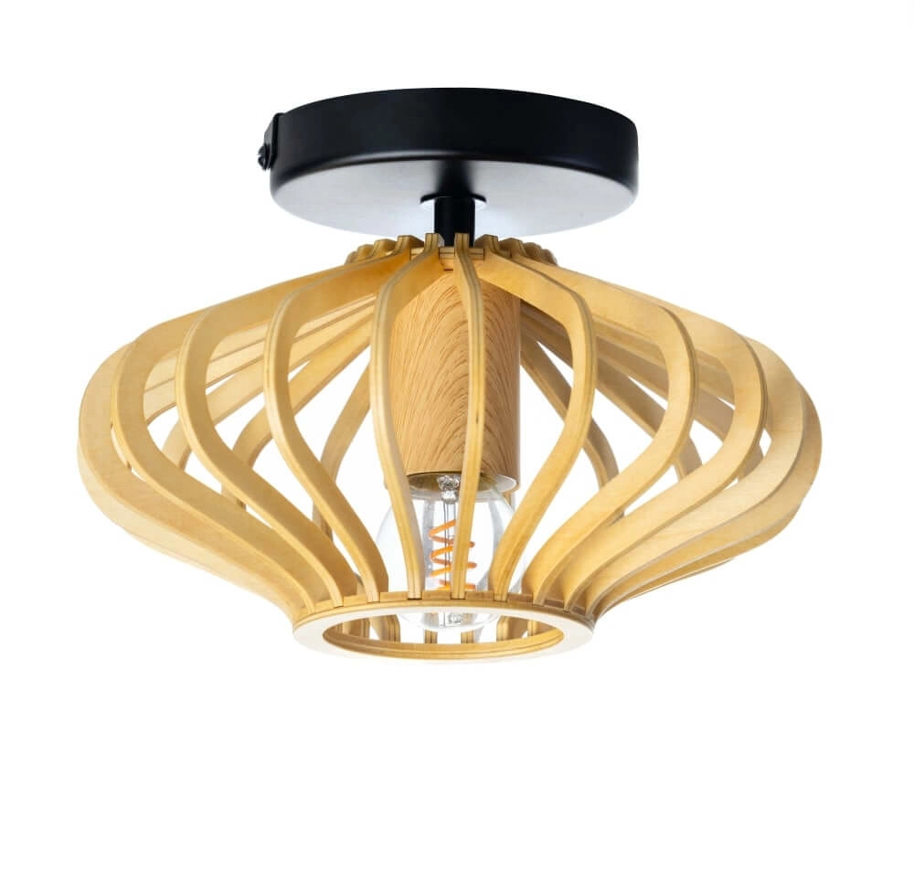 Wooden ceiling lamp Tess Ø 25cm