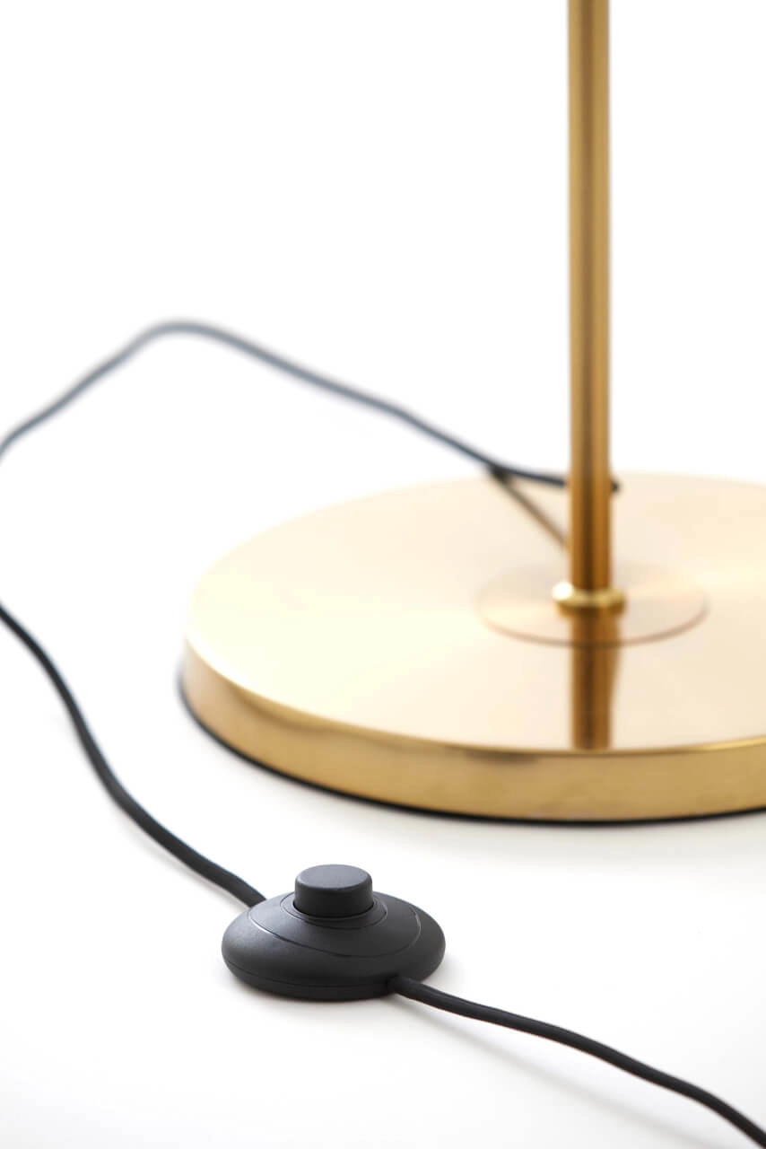 Golden floor lamp Medina with smoke glass Light & Living 8717807696979