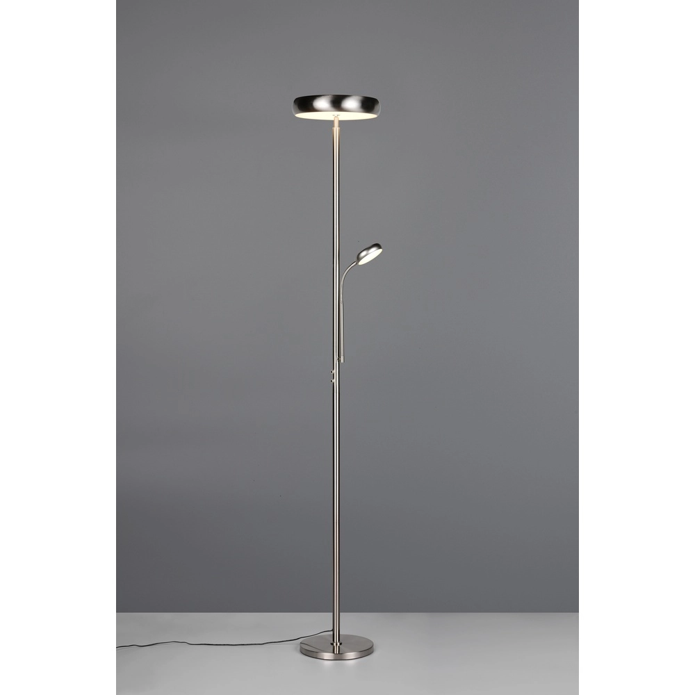 Floor lamp Palermo nickel with reading lamp Trio 4017807641370