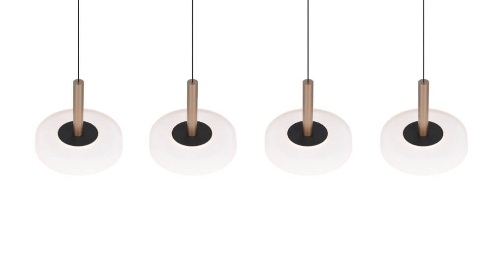 4-light LED pendant light Celeste white glass Trio 4017807627404