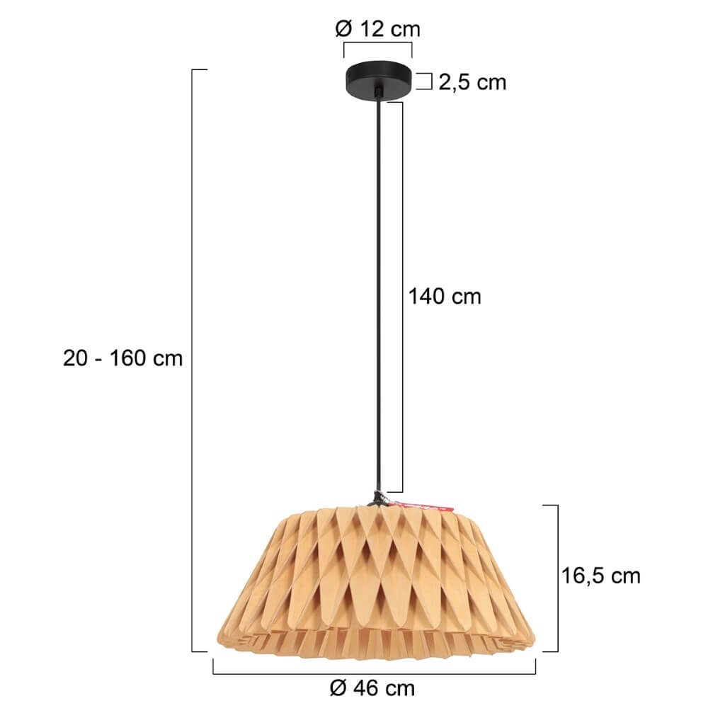 Beech pendant lamp Maze Ø 46cm Steinhauer 8712746170436