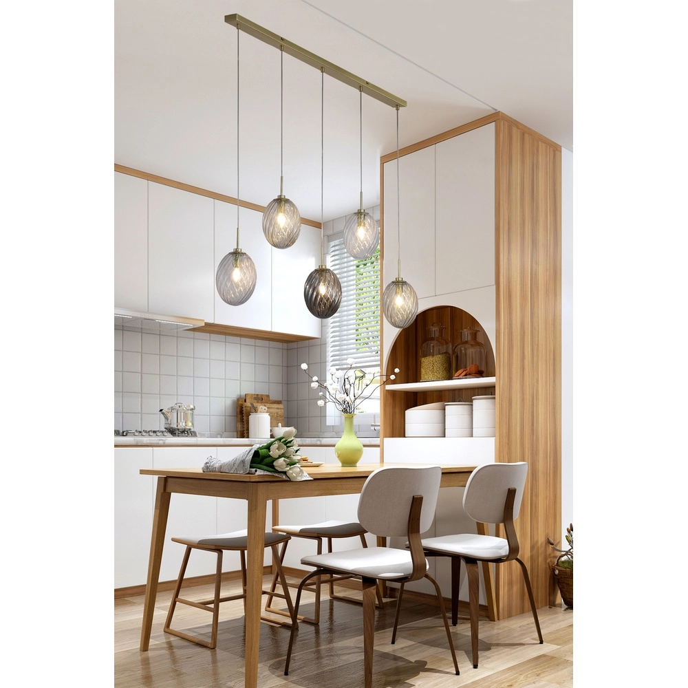 5-light pendant lamp Whirl Colored glass Searchlight 5053423299389