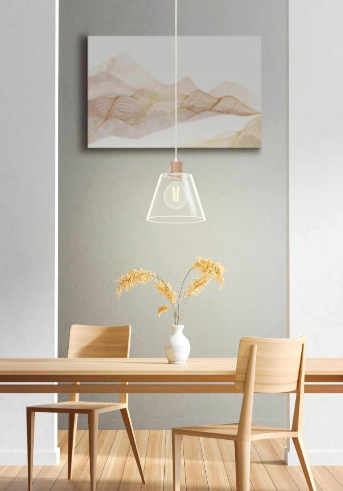 Glass hanging lamp Copley rose gold Eglo 9002759436315