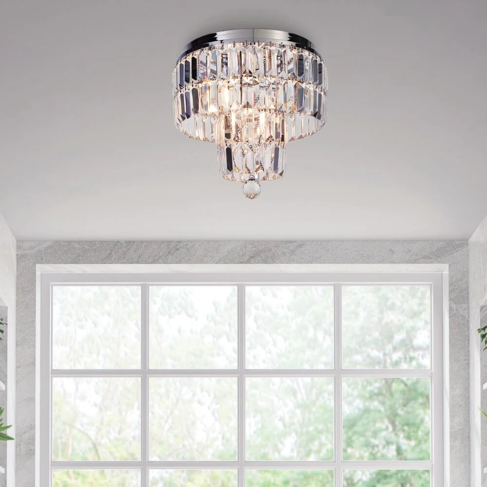 Crystal ceiling lamp Empire Ø 34cm Searchlight 5053423227344
