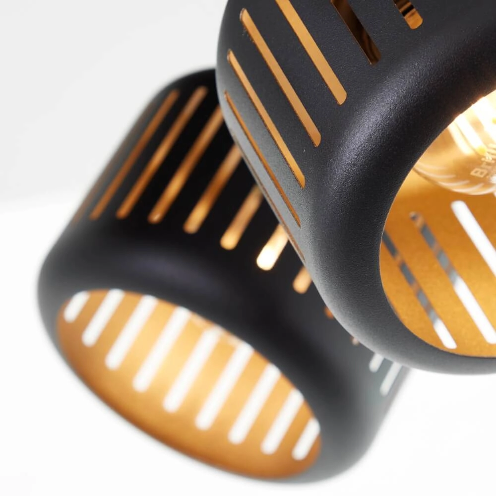 2-light ceiling lamp Tyas black with gold Brilliant 4004353424328