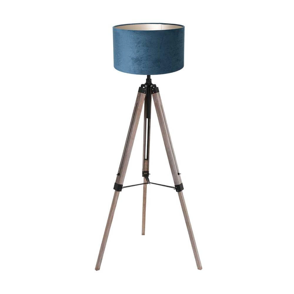 Tripod floor lamp Triek with blue hood Steinhauer 8712746176124