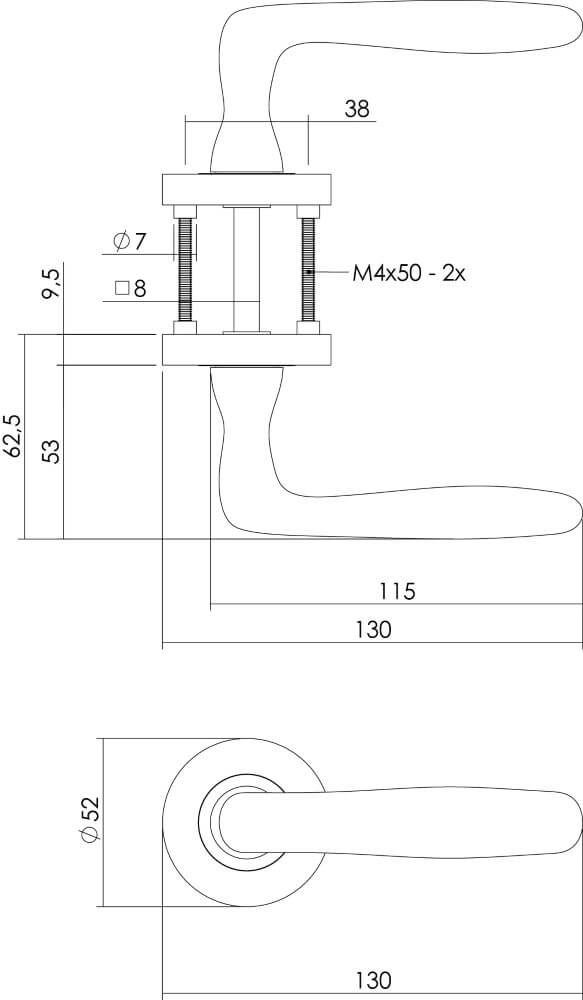 Door handle Bjorn nickel matt Intersteel 8714186144008