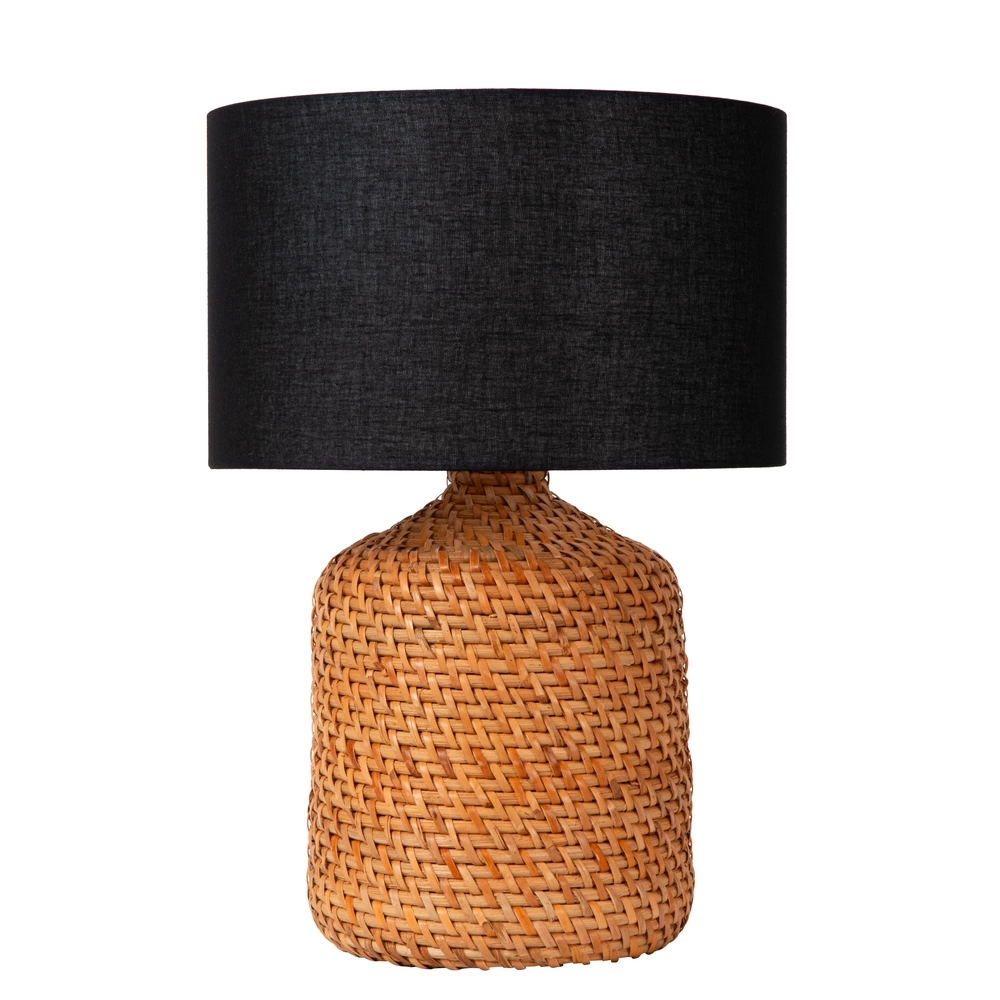 Table lamp Arrah Ø 35cm - seagrass with black cap Premium by Lucide 5411212106124