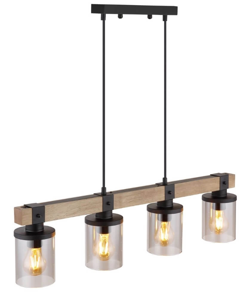 Wooden pendant lamp Lila 4-light Globo 9007371431724