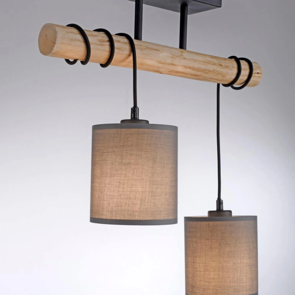 Country ceiling lamp Green Tribu Taupe Just Light 4043689995164