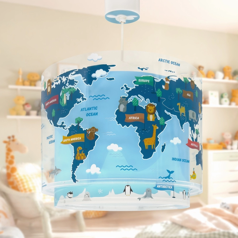 Children's room pendant lamp Kids World blue Dalber 8420406002521