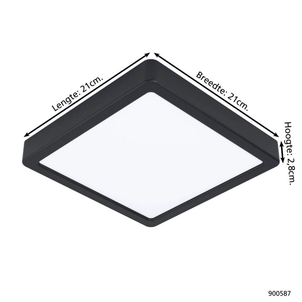 Black ceiling light Fueva 5 21 by 21cm Eglo 9008606244874