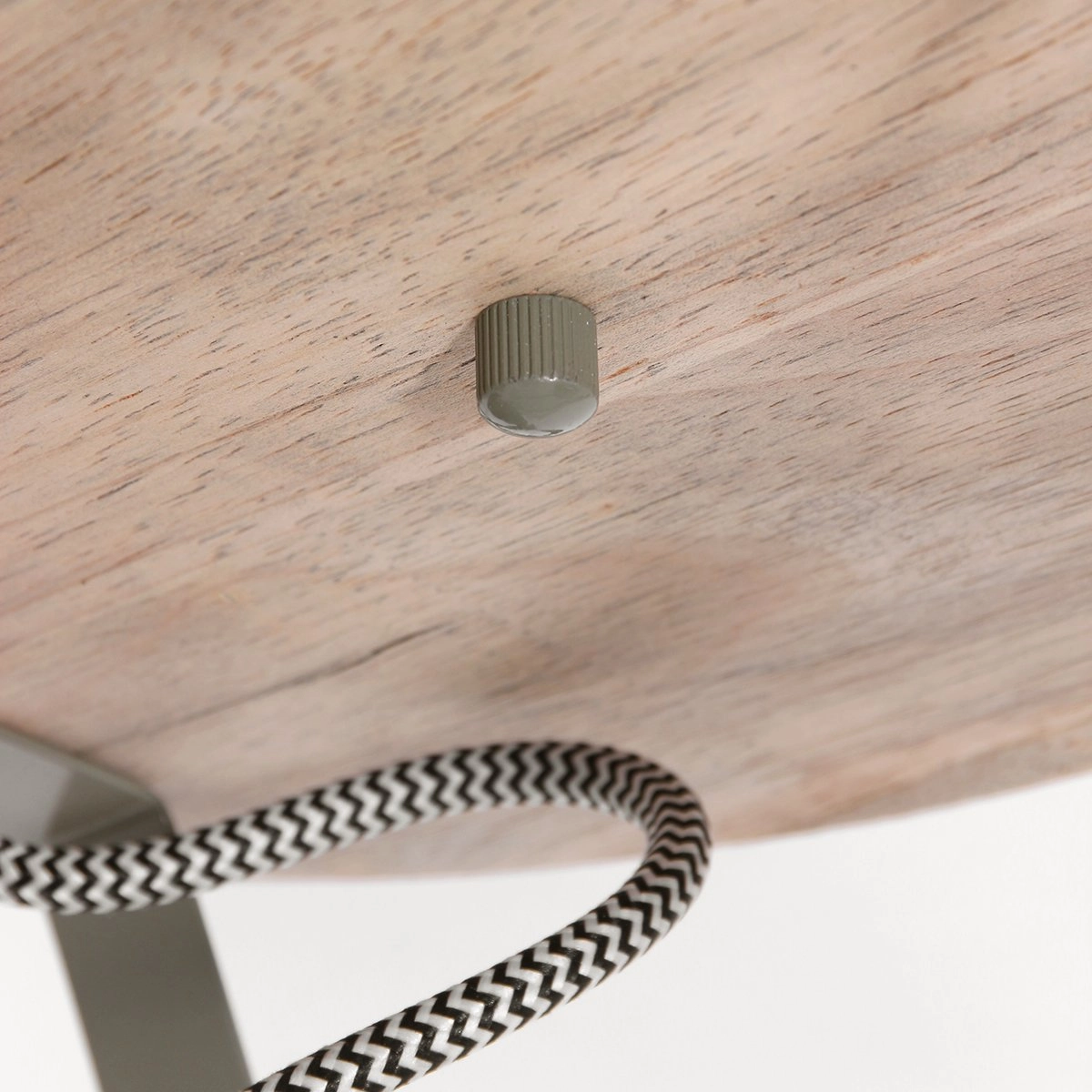 Industrial ceiling lamp Gearwood 3-light retro green with wood Steinhauer 8712746135398