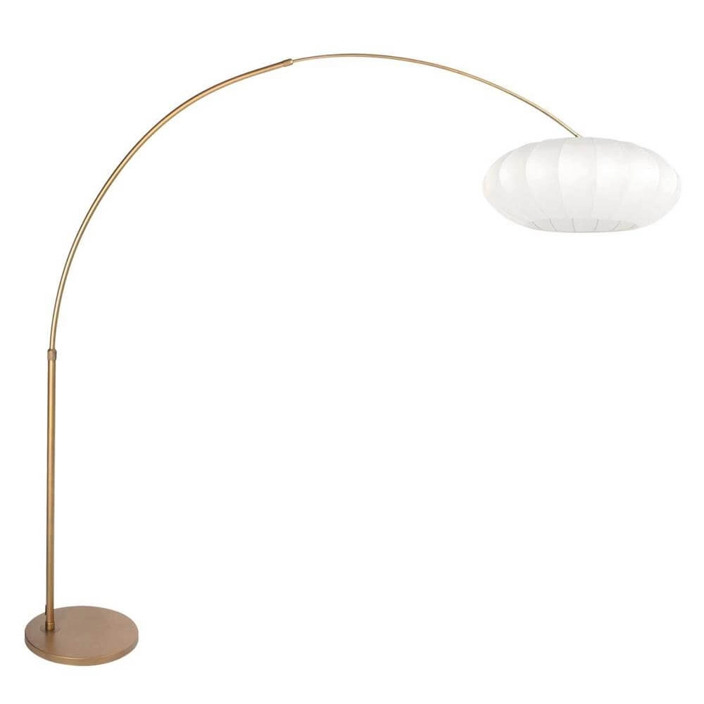 Arc lamp Sparkled Light bronze with white ball shade Ø 45cm