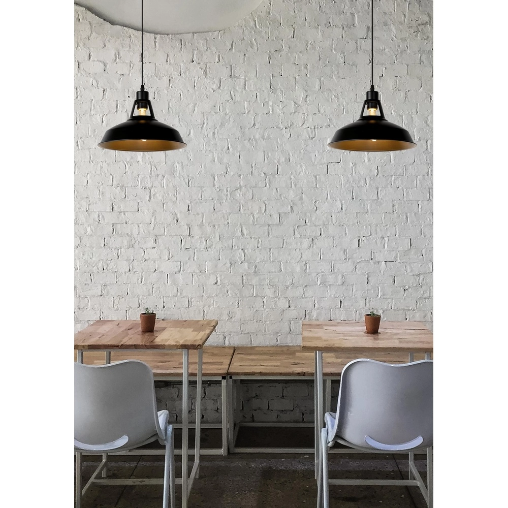 Industrial pendant lamp Brassy-Bis black Ø 31cm Lucide 5411212430236