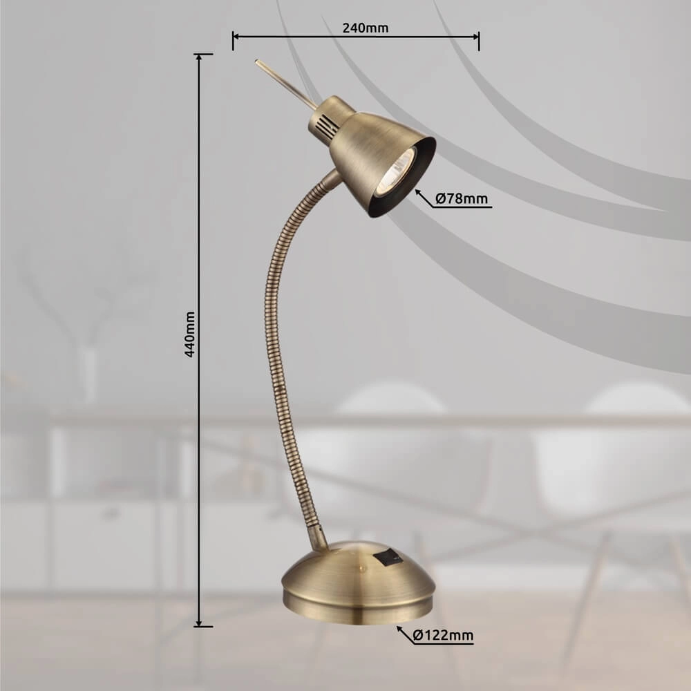 Classic desk lamp Nuova nickel matt Globo 9007371343331