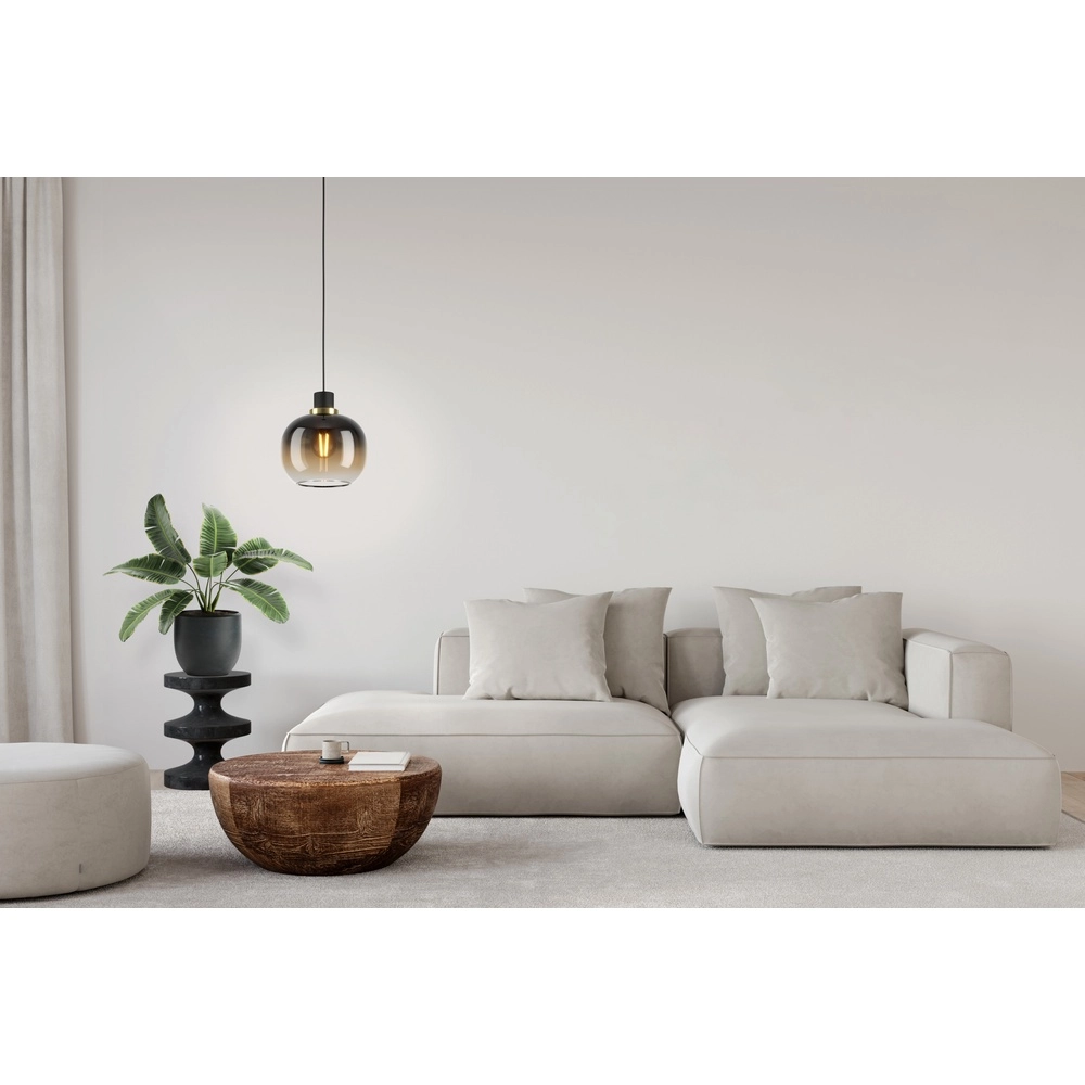 Glass pendant lamp Oilella Ø 19cm - amber glass Eglo 9002759996147