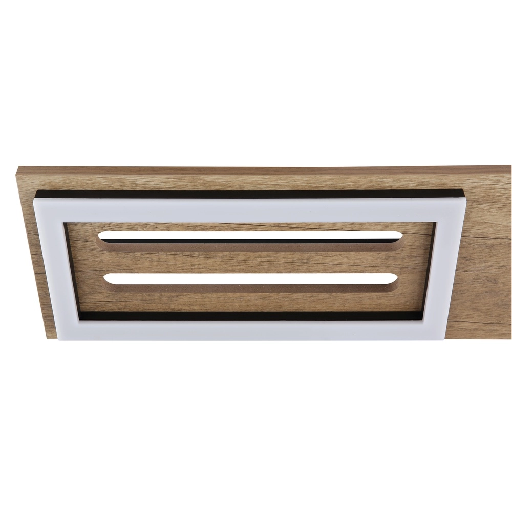 Design ceiling lamp Bruce black with wood Globo 9007371592111