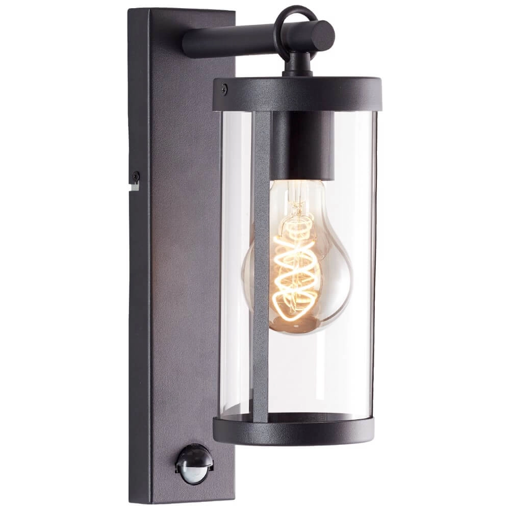 Black wall lamp Sidney with sensor