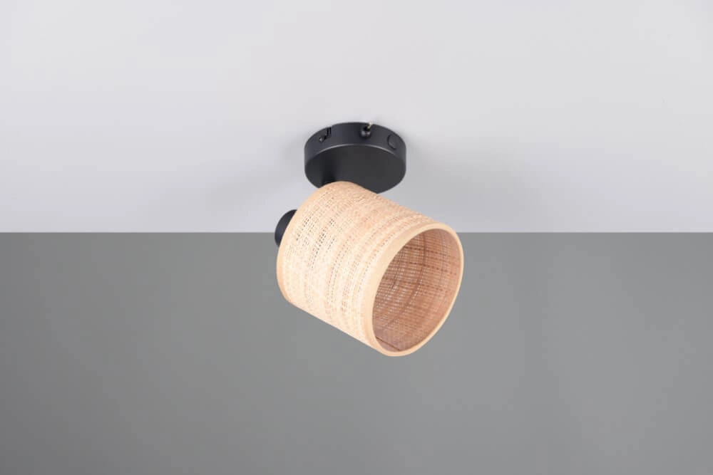 Black wall lamp Aimee with cream cap Trio 4017807637335
