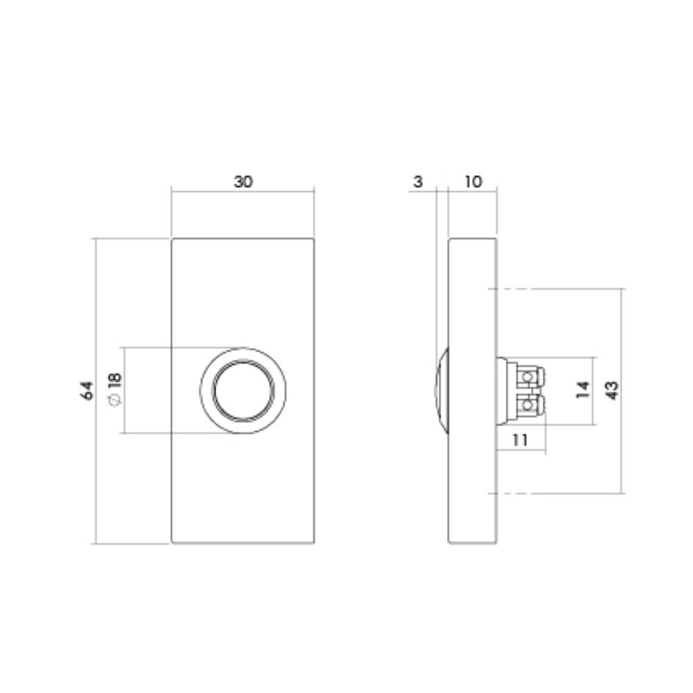 Doorbell Chimea straight brass Intersteel 8714186676004