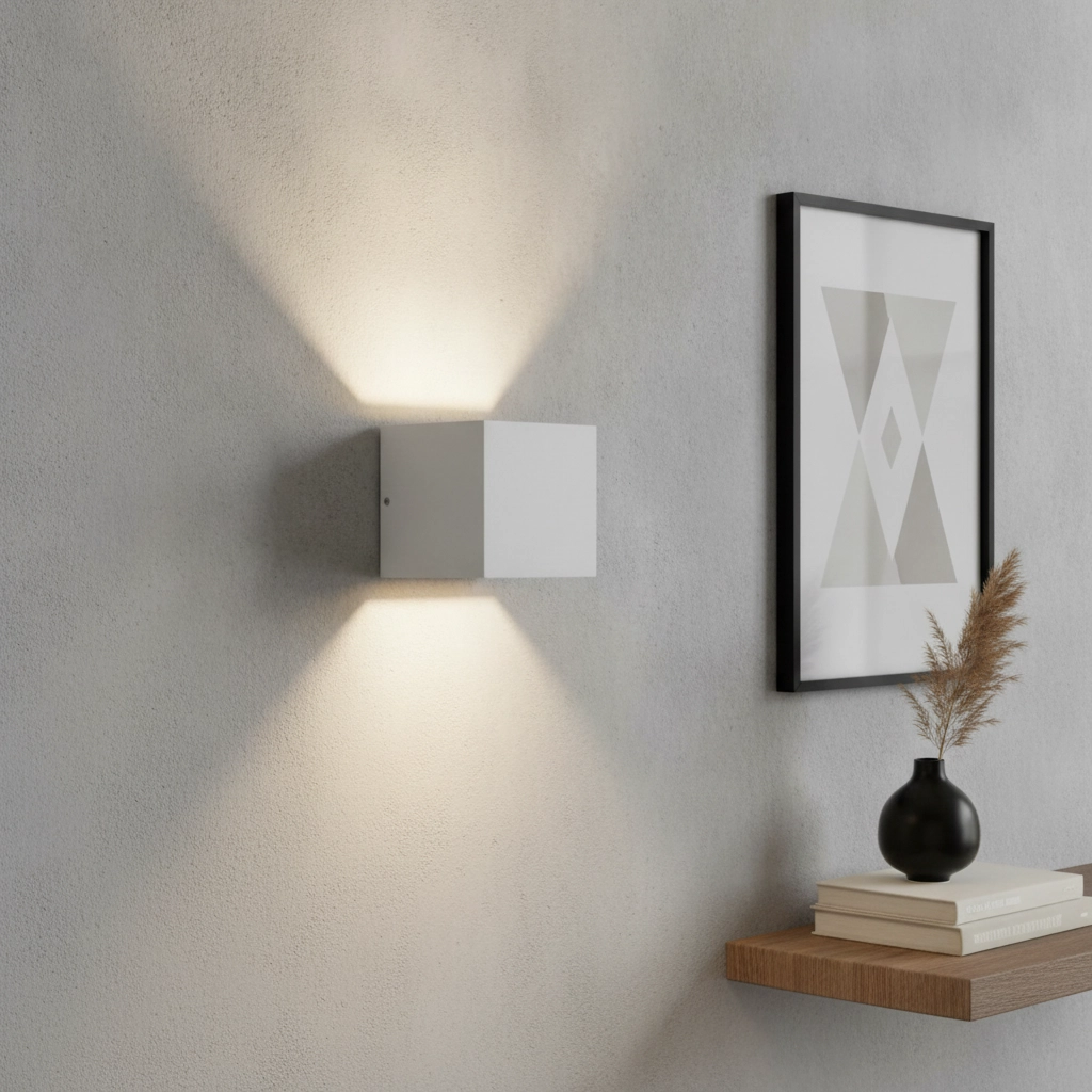 Paintable wall spot Plaster Square Up-Down white