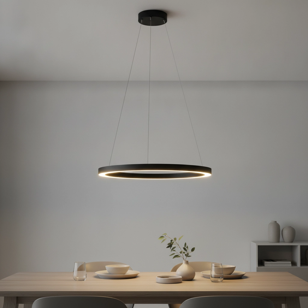 Round pendant lamp Deos black