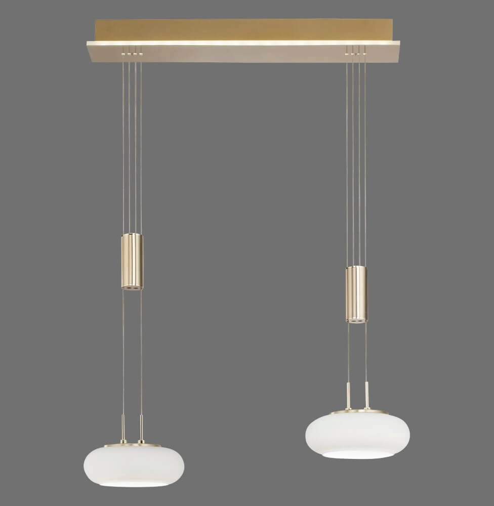 2-light pendant lamp Q-Etienne brass Paul Neuhaus 4012248350416