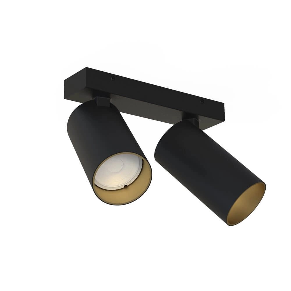 2-light surface-mounted spotlight Mono black with gold Lyora 5903139776691