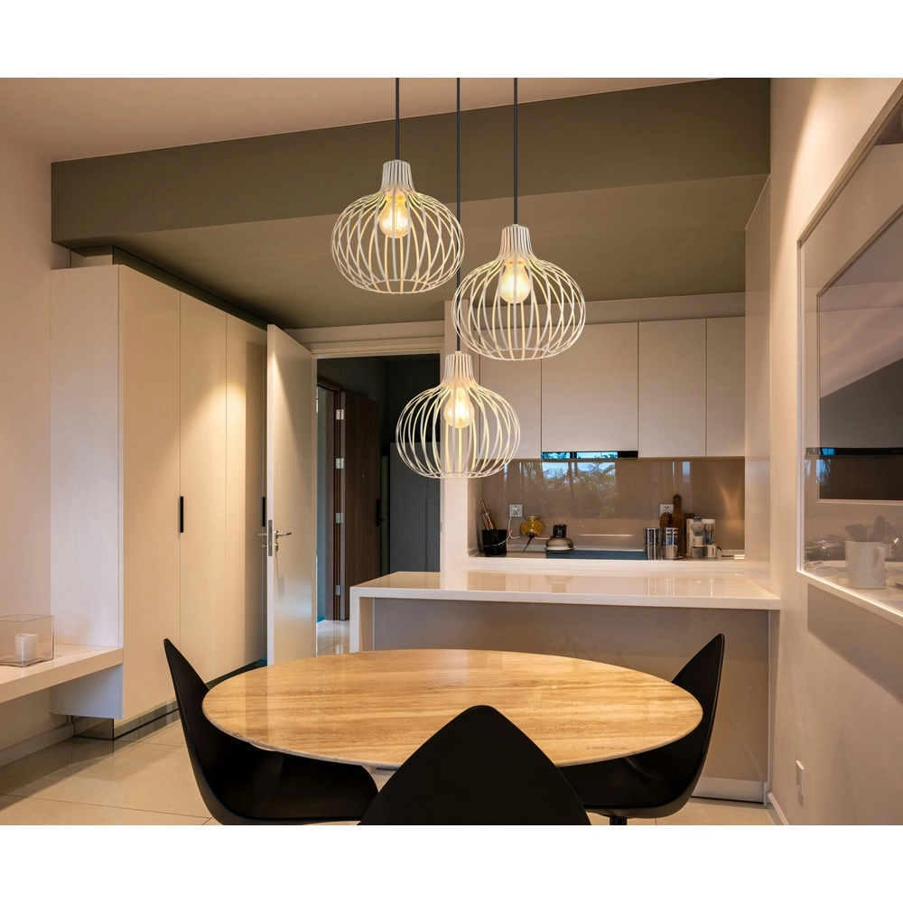 Design pendant lamp Mateo 3-light round cream Globo 9007371566150